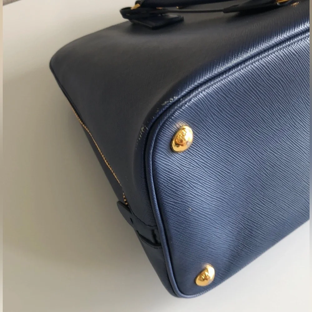 PRADA authentic blue saffiano luxe leather small satchel - Picture 10 of 11